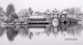 Chinesischer Garten Schwarz und Weiß